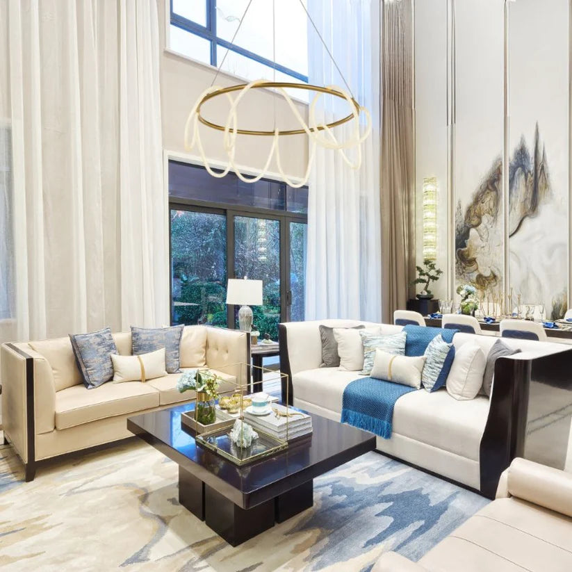 Round LED Rope Light Pendant Satin Brass