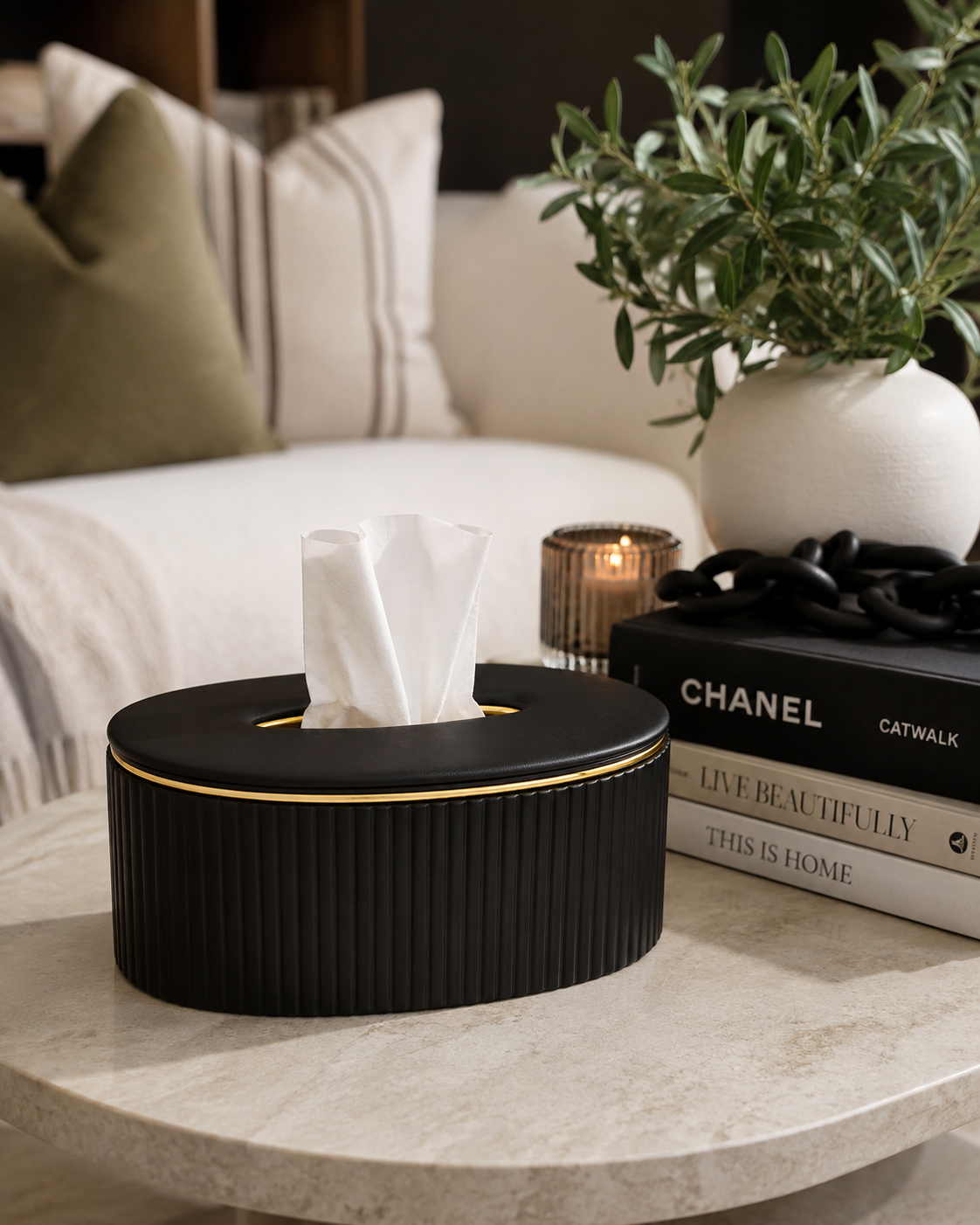 Olivia Oval Tissue Box Cover