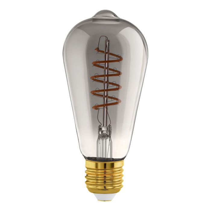 4w ST64 LED Transparent Black Globe