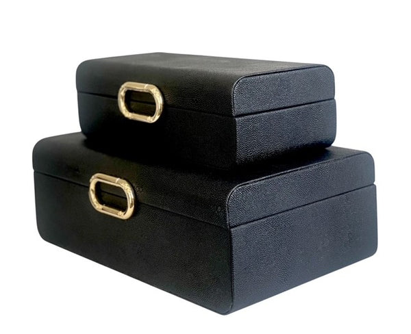 Black Decor Box with Oval Gold Buckle