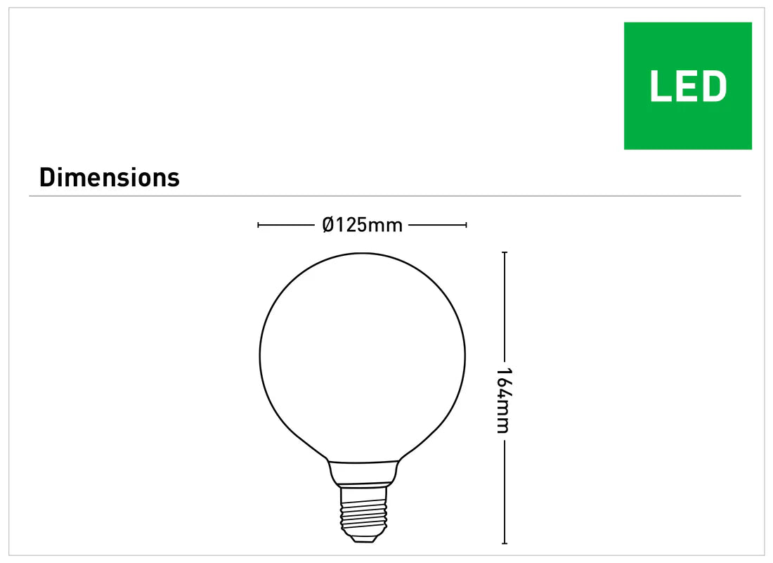 G125 Vintage LED E27 Globe