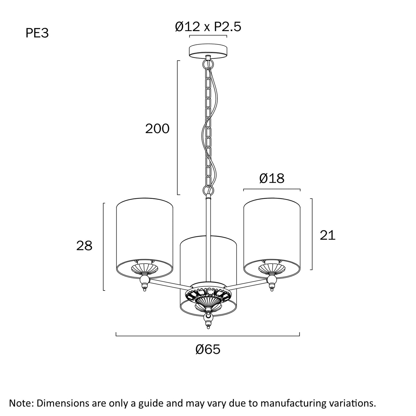 Argos 3 Light Pendant with Shades