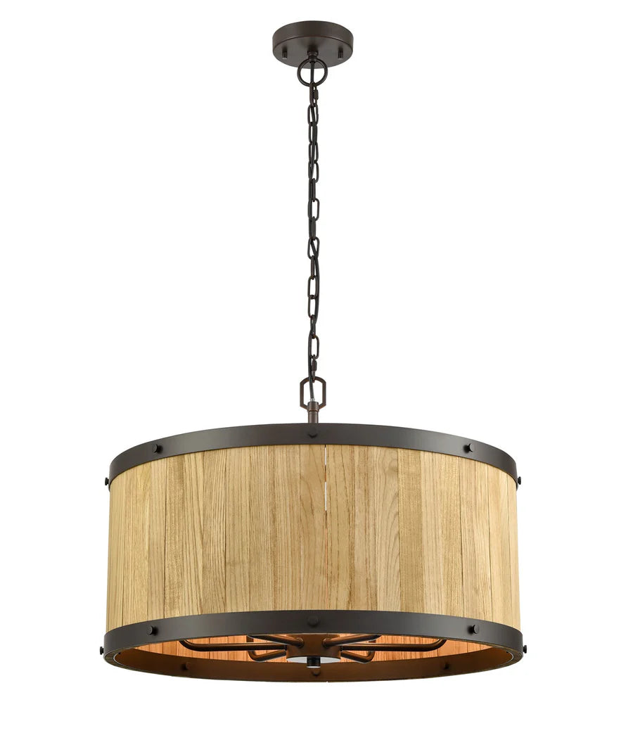 Barrique Wooden Round Pendant