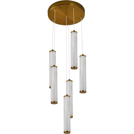 Calibo Charm Modern Fluted 6 Light Cluster Pendant