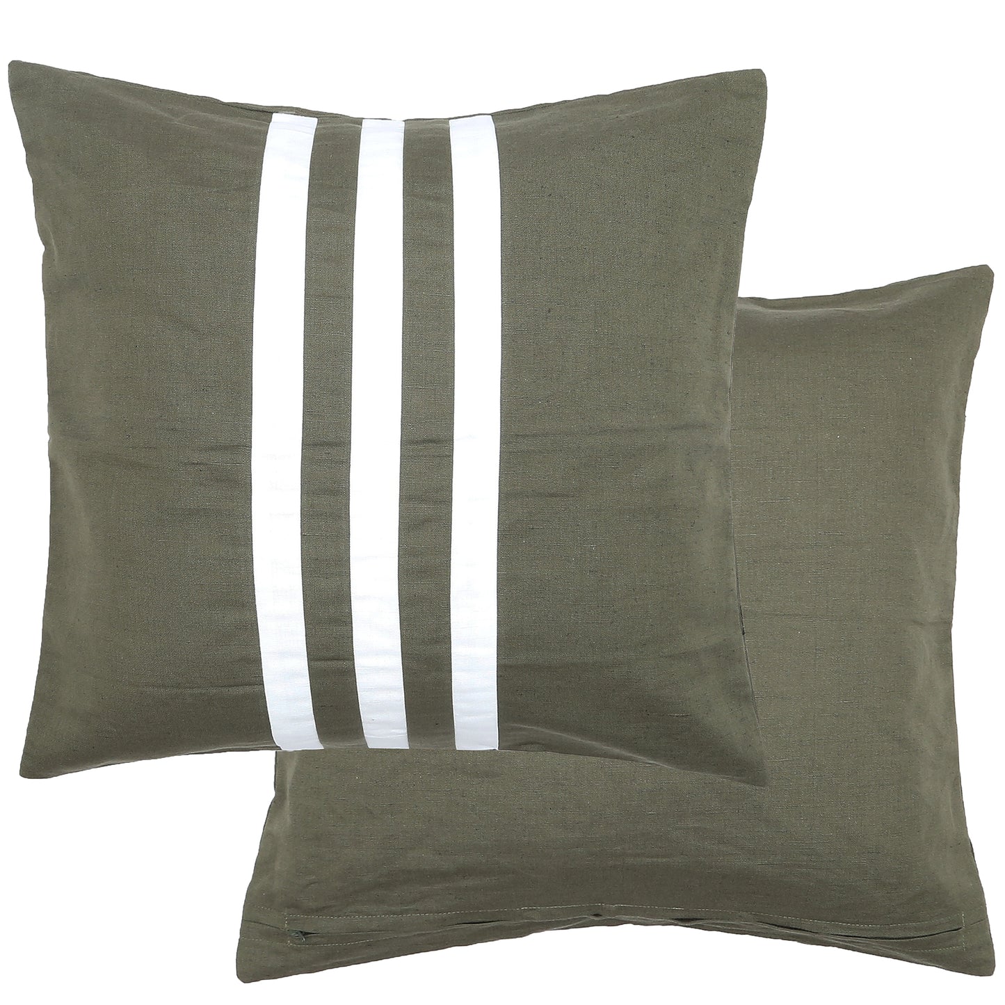 Quill Olive & White Cushion