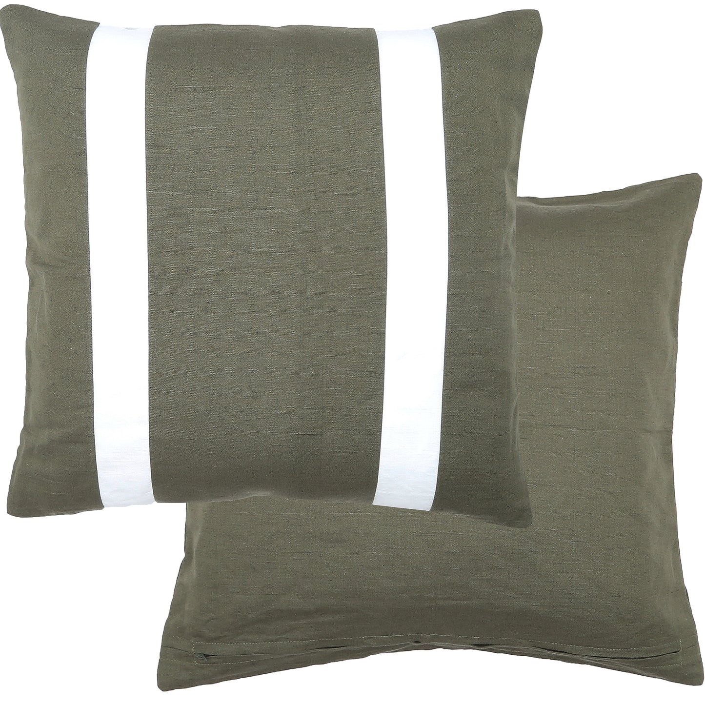 Jinx Olive & White Cushion