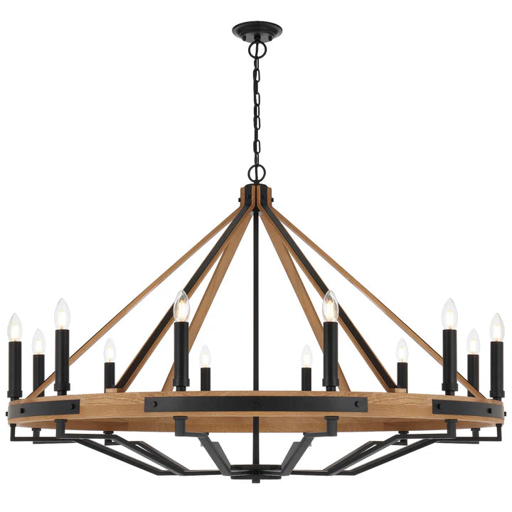 Darien 12 Light Wooden Pendant
