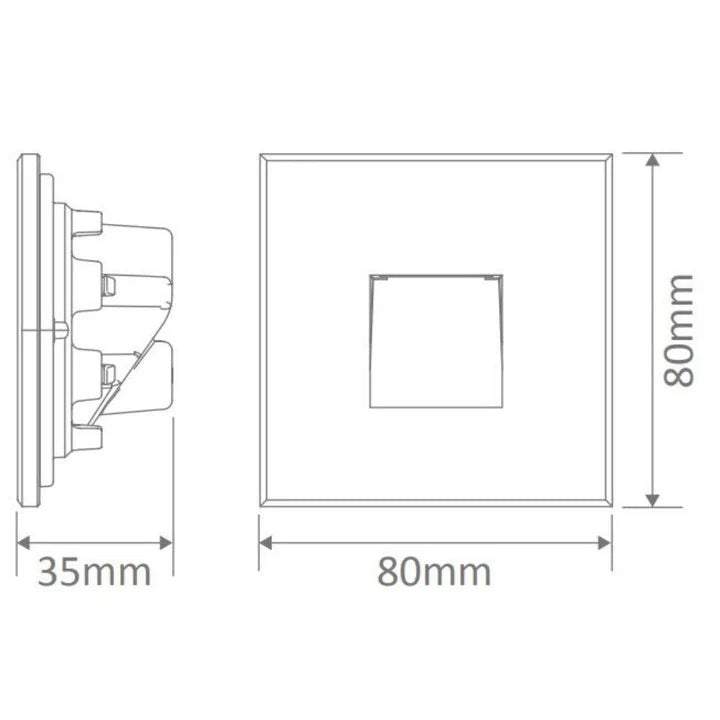 Zone 2 Frosted Glass Square LED Step Light