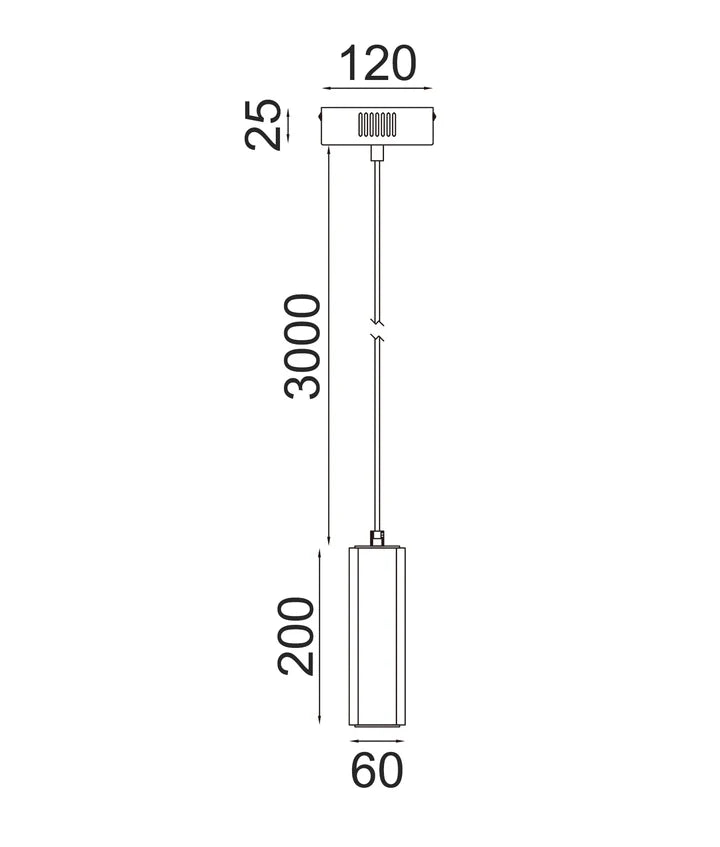 Freccia Curved Single LED Pendant