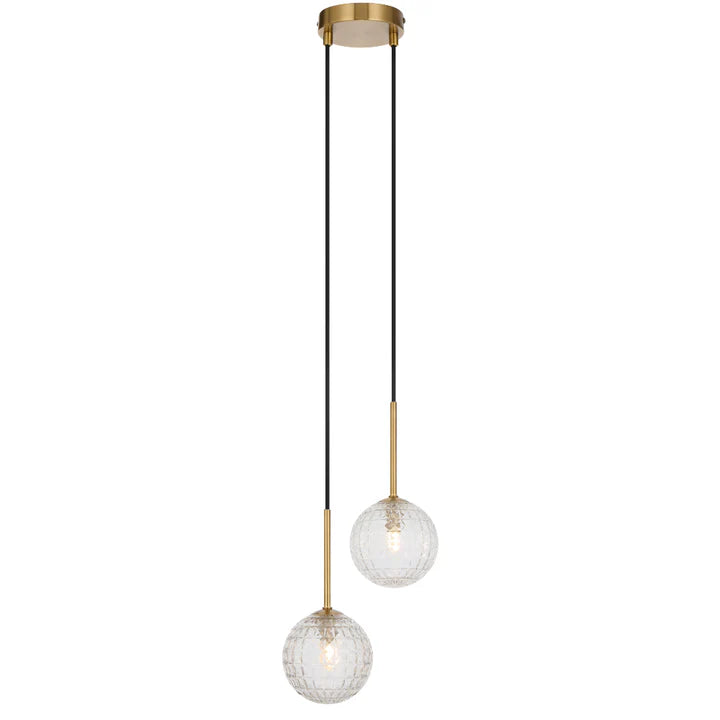 Gaston 2 Light Antique Gold Pendant