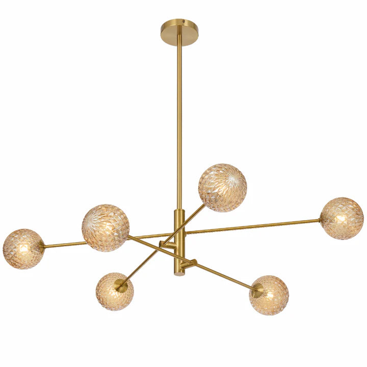 Gaston 6 Light Antique Gold Pendant
