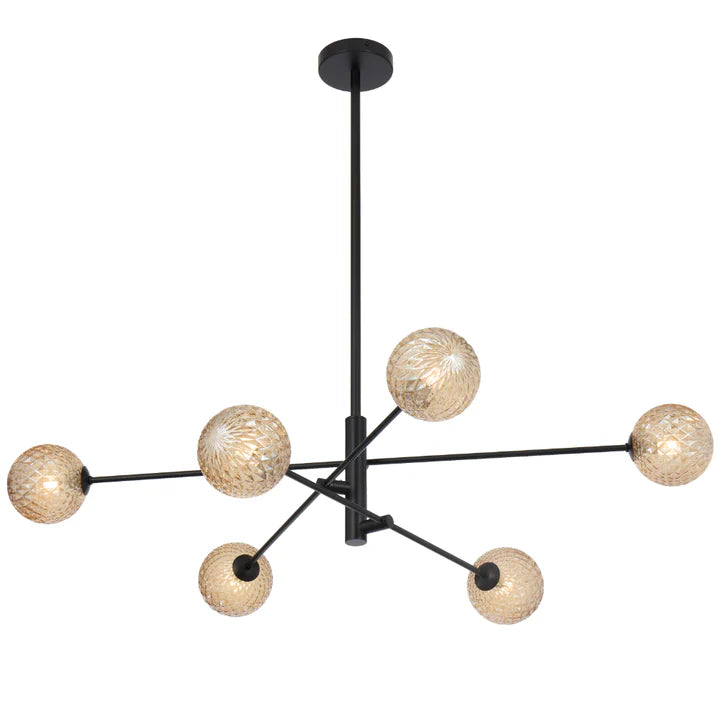 Gaston 6 Light Black Pendant