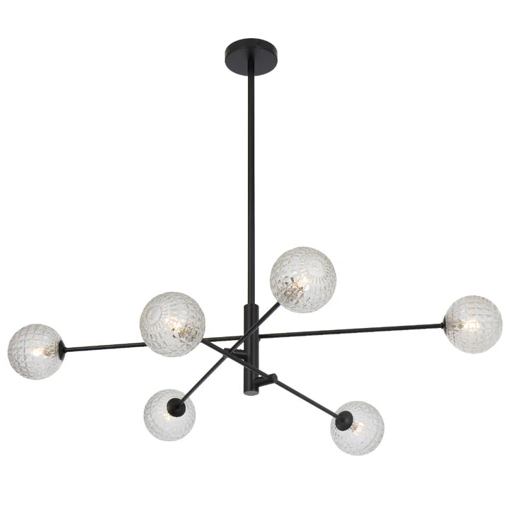 Gaston 6 Light Black Pendant