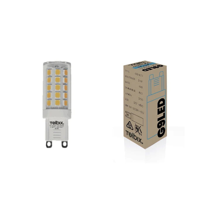 G9 3w LED GLOBE CLEAR NON-DIM TELBIX