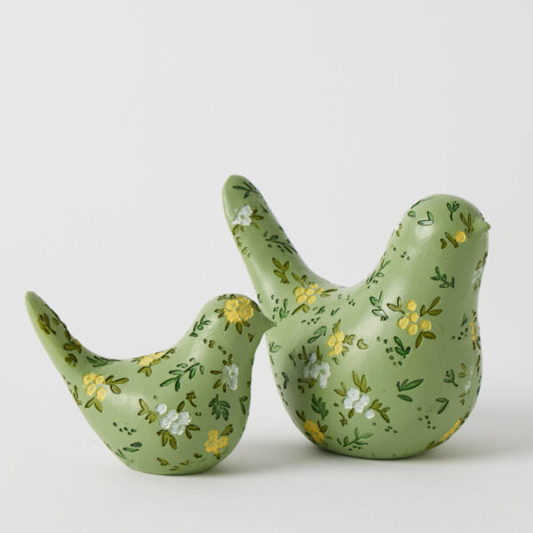 Blooming Bird Sculpture Green Collection