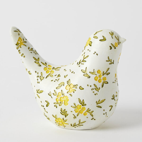 Blooming Bird Sculpture White Collection