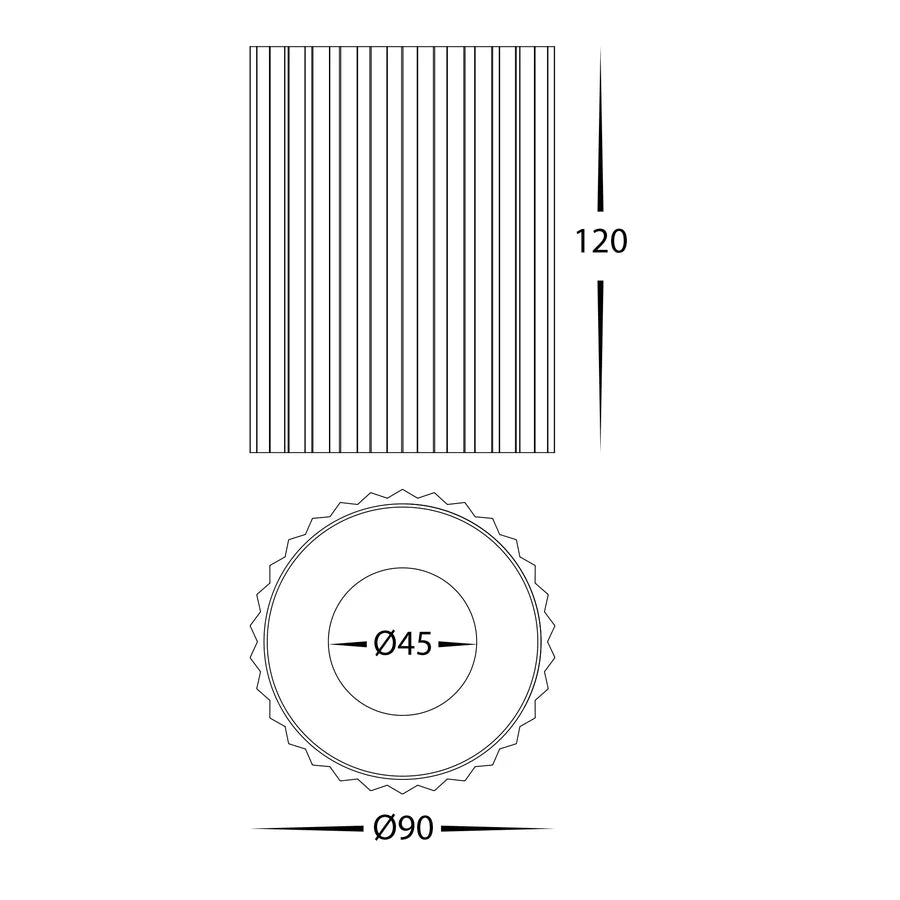 Nella White 12w Surface Mounted LED Downlight - Short Ribbed