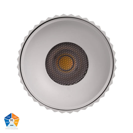 Nella White 24w Surface Mounted LED Downlight Ribbed