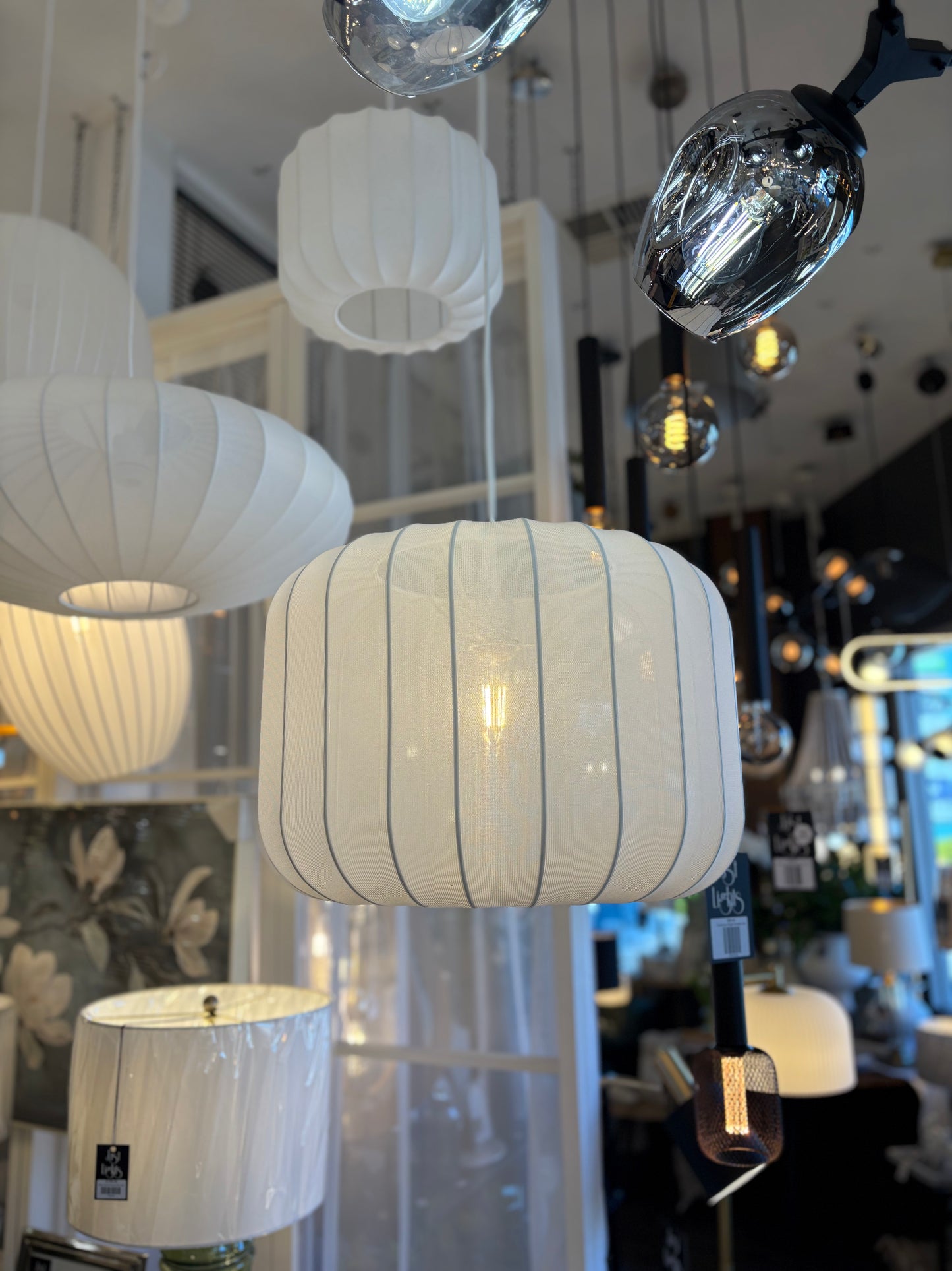 White Fabric Lantern Collection