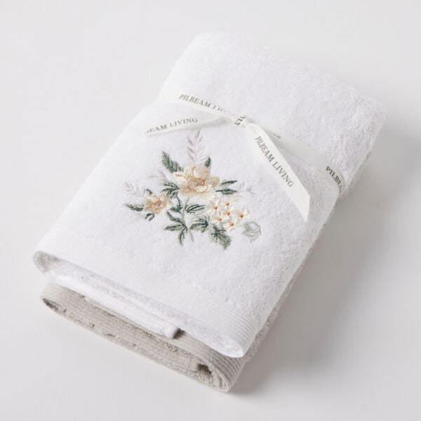 Hand Towel Set of 2 (1 plain)