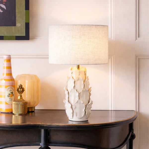 Layered Leaf Ceramic Table Lamp
