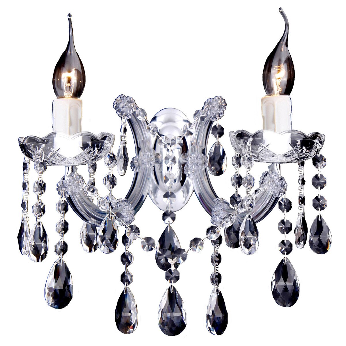 Zurich 2 Light Crystal Glass Wall Light
