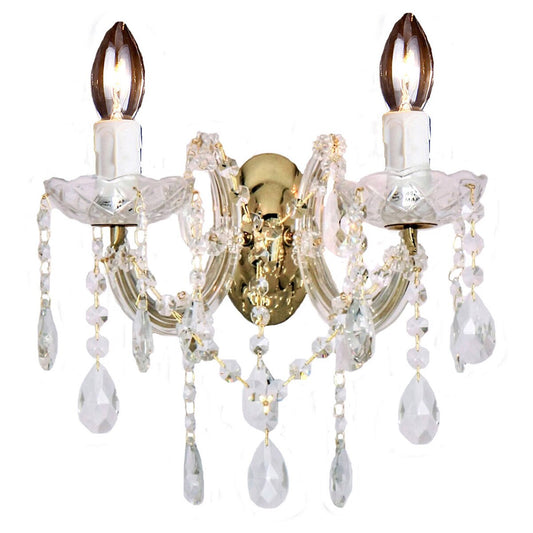Zurich 2 Light Crystal Glass Wall Light