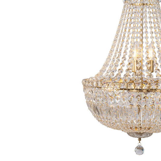 Classique Medium 50cm 6 Light Basket Crystal Glass Chandelier