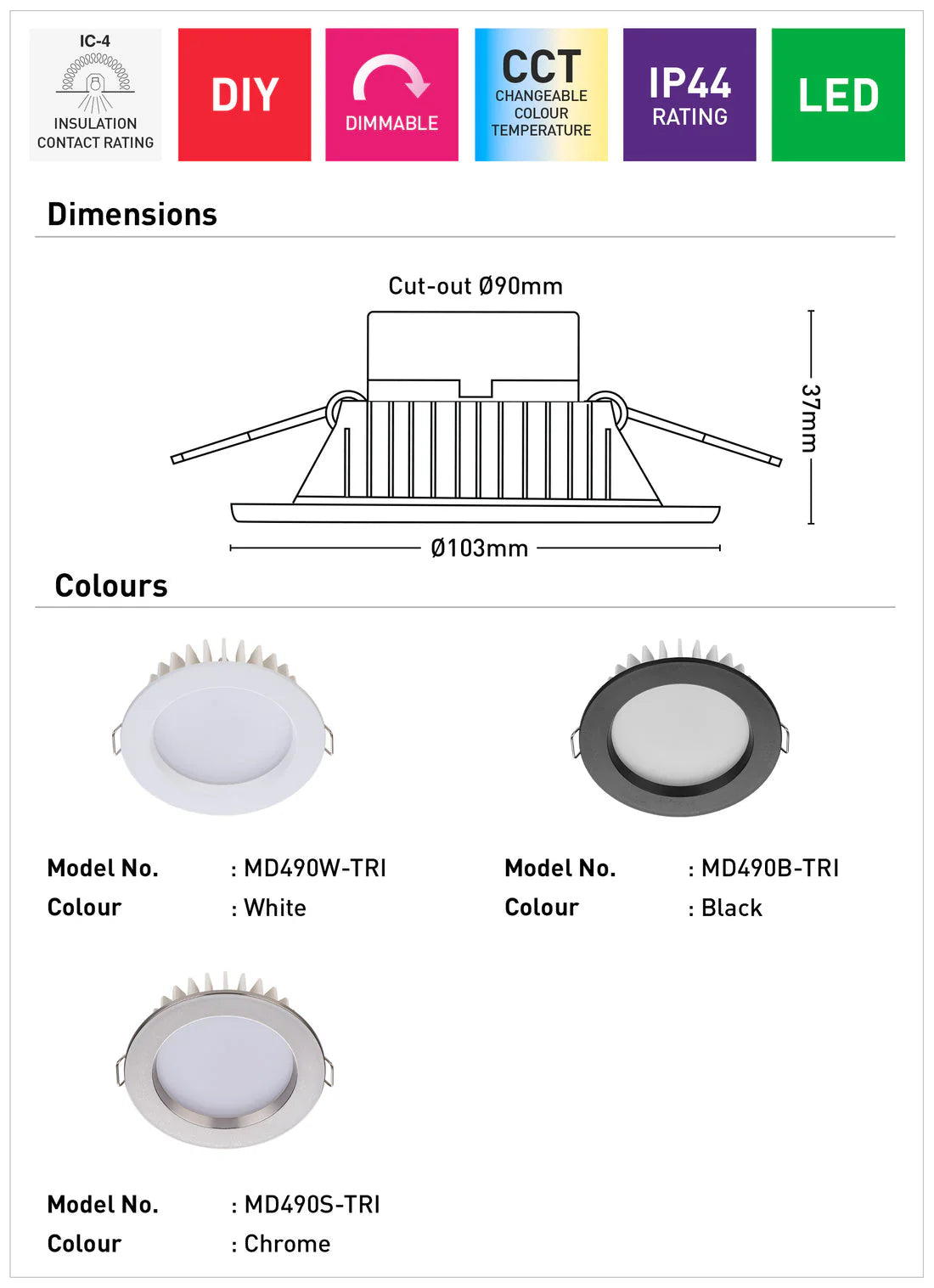 Optica Lite 8w LED Downlight