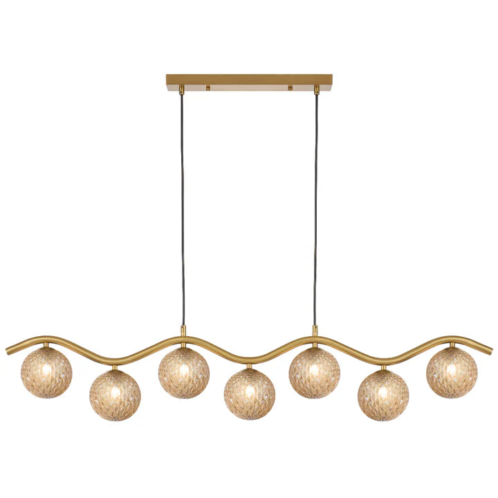 Orton 7 Light Antique Gold Pendant