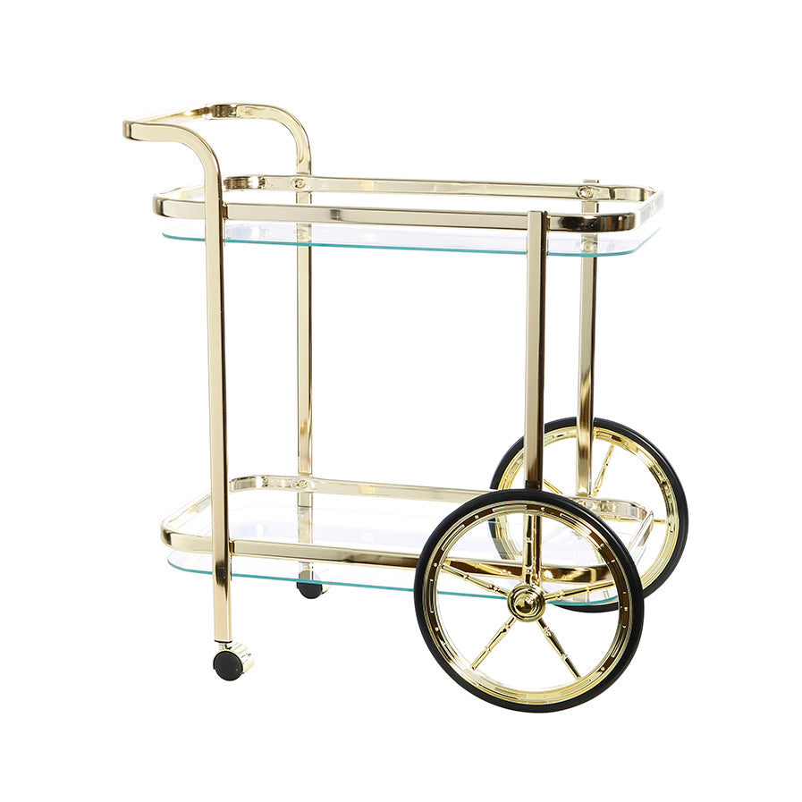 Jones Gold & Clear Bar Cart