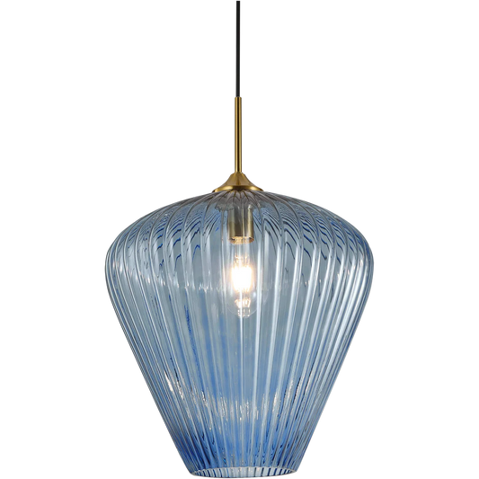 Ribbon Fluted Glass Pendant Light 360mm