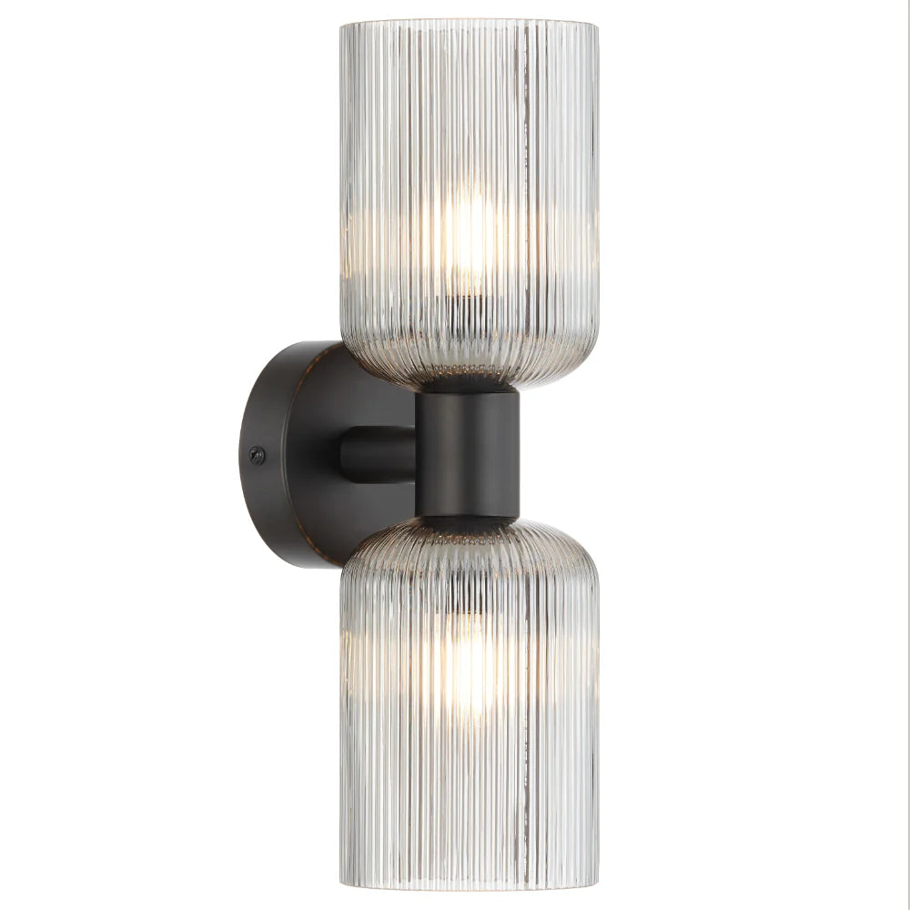 Riven 2 Light Glass Wall Light