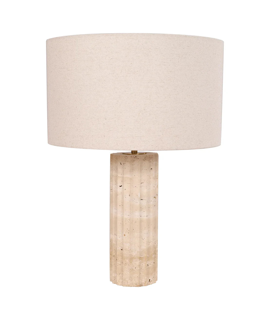 SAGITTA Beige Travertine Cylinder Table Lamps
