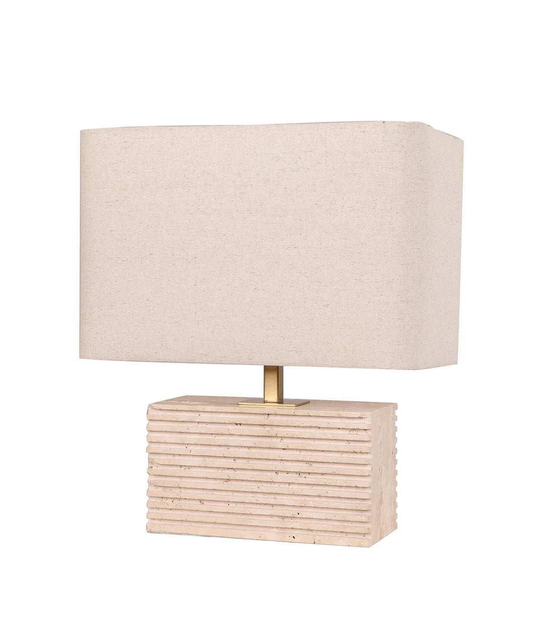 SAGITTA Rectangular Beige Travertine Table Lamp