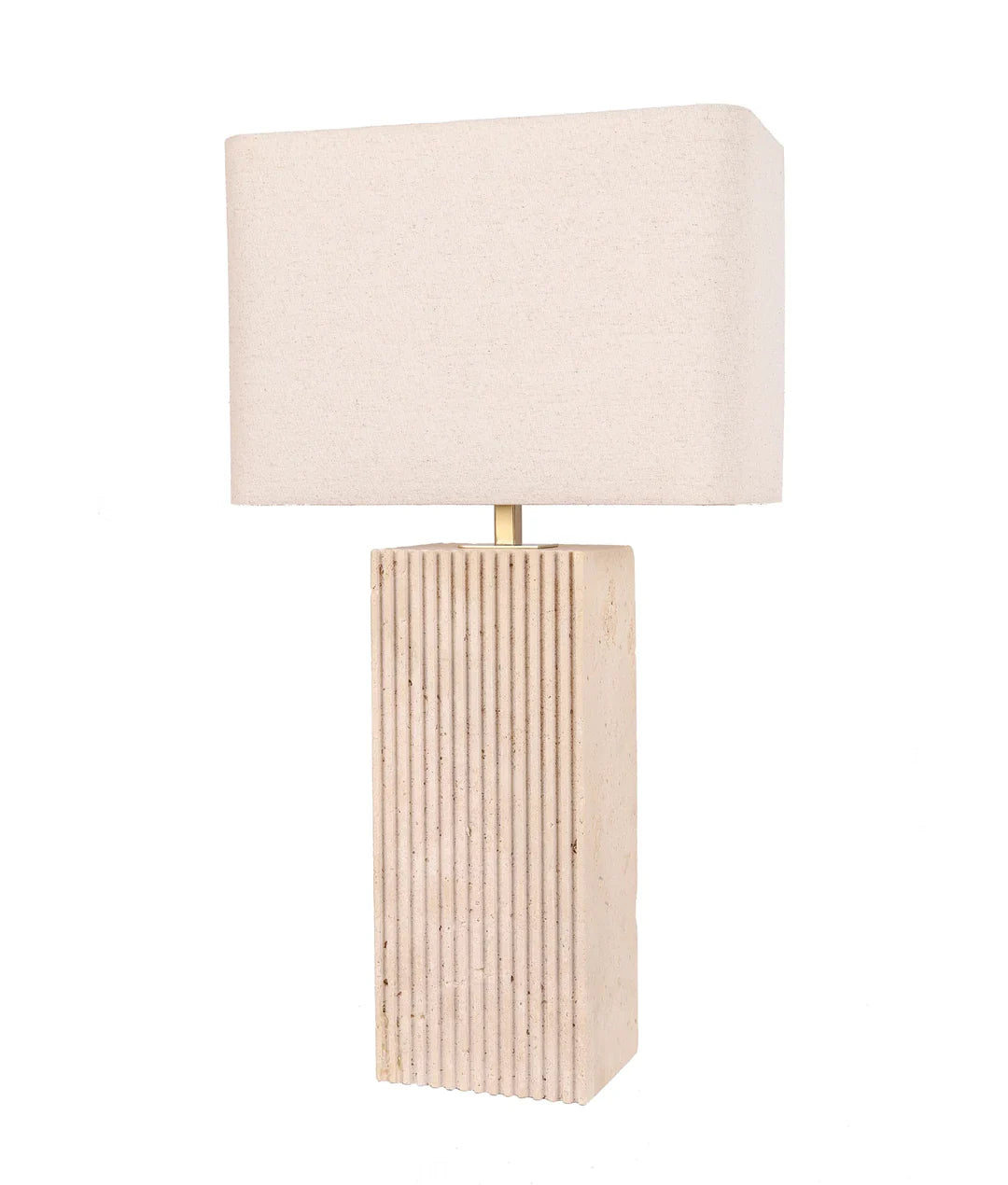 SAGITTA Beige Travertine Oblong Table Lamps