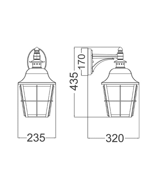 Trenero Coach Wall Light Black