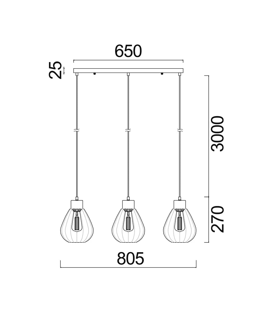 Tulip 3 Light Bar Pendant