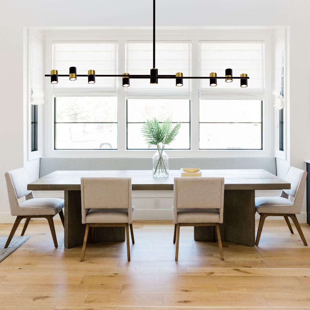 TAVOLA Matte Black and Satin Brass Pendant Light - 8 Light ** New Arrival ** - V&M IMPORTS Australia