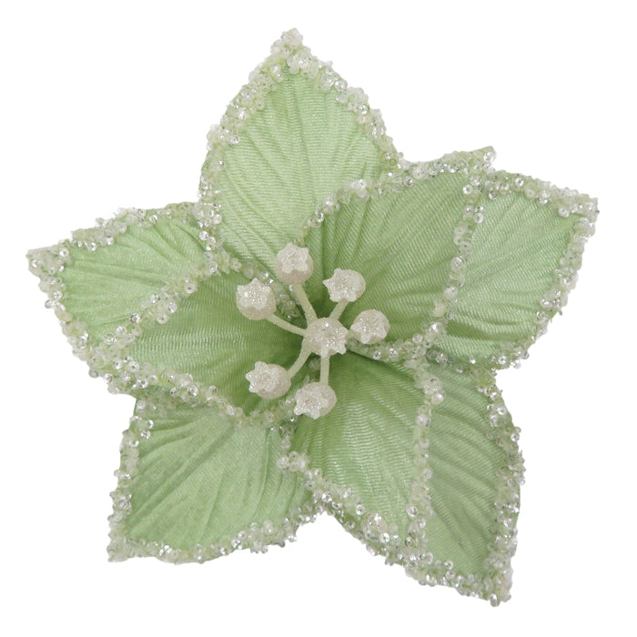 Clip on Poinsettia Light Mint