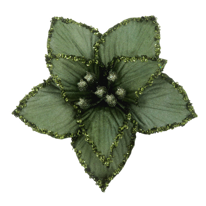 Clip On Poinsettia Crust Edge Green