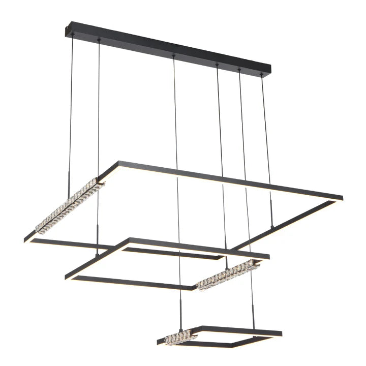Zafra 3 Tier 80w TRI Square Pendant