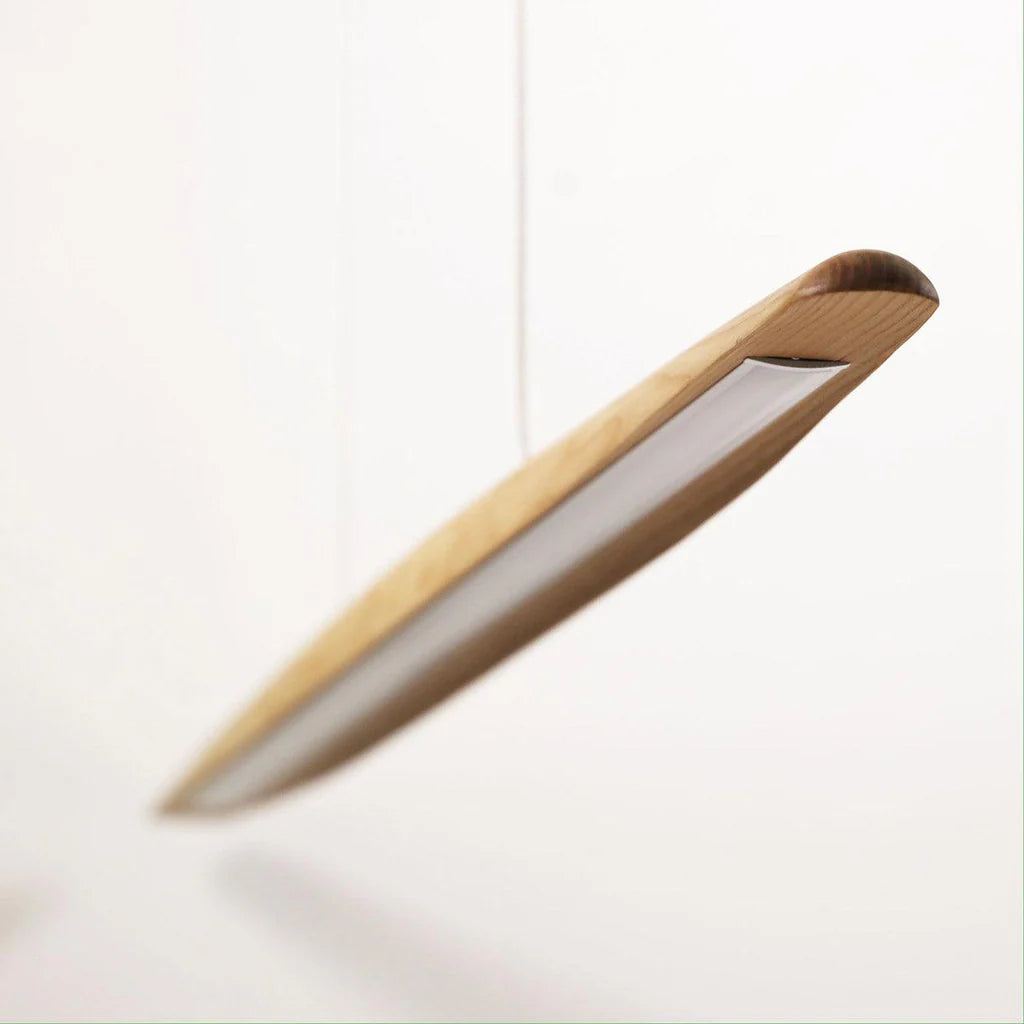 Ash Wood Curved LED Pendant