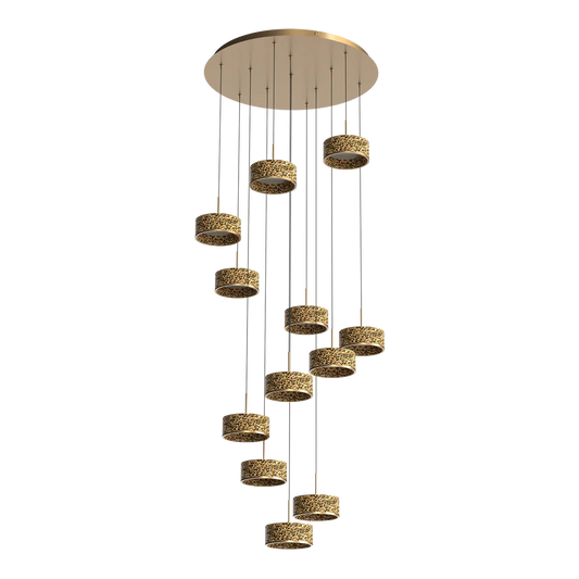 Calibo Couas Textured Honeycomb 3CCT LED Cluster Pendant - Gold