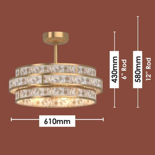Deco Gold Fan + Light CTC