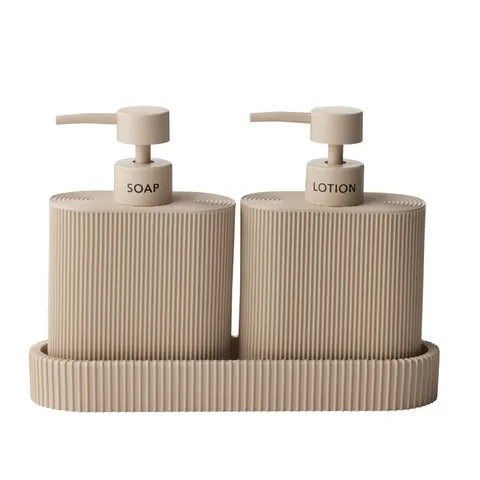 Sidney Set/ Dispenser w Tray Taupe
