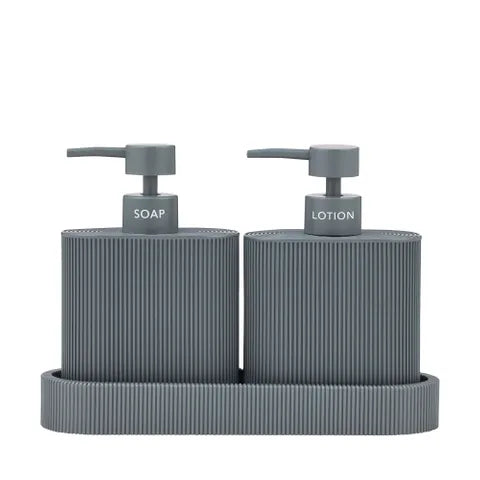 Sidney Set/2 Dispenser w Tray Charcoal