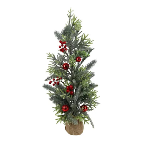Fir Pine Berry Tree PE/Jute 60cm Grn/Red