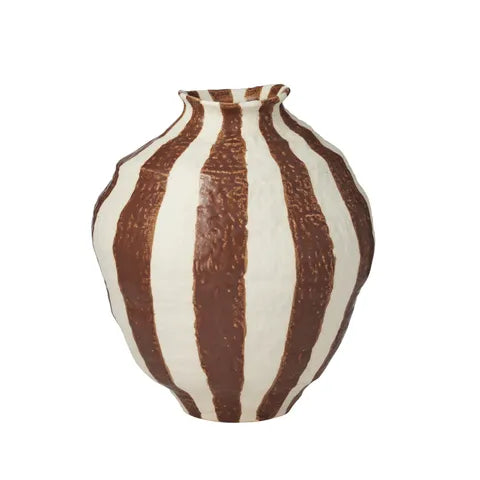 Rayas Ceramic Vase Tan