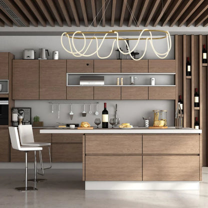 Oval LED Rope Light Pendant Satin Brass